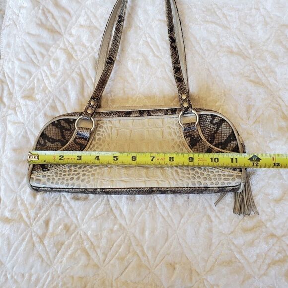 ROBERTO VASCON Hand Made Women's Hand Bag Reptile Embossed Genuine Leather Y2K - Picture 12 of 14